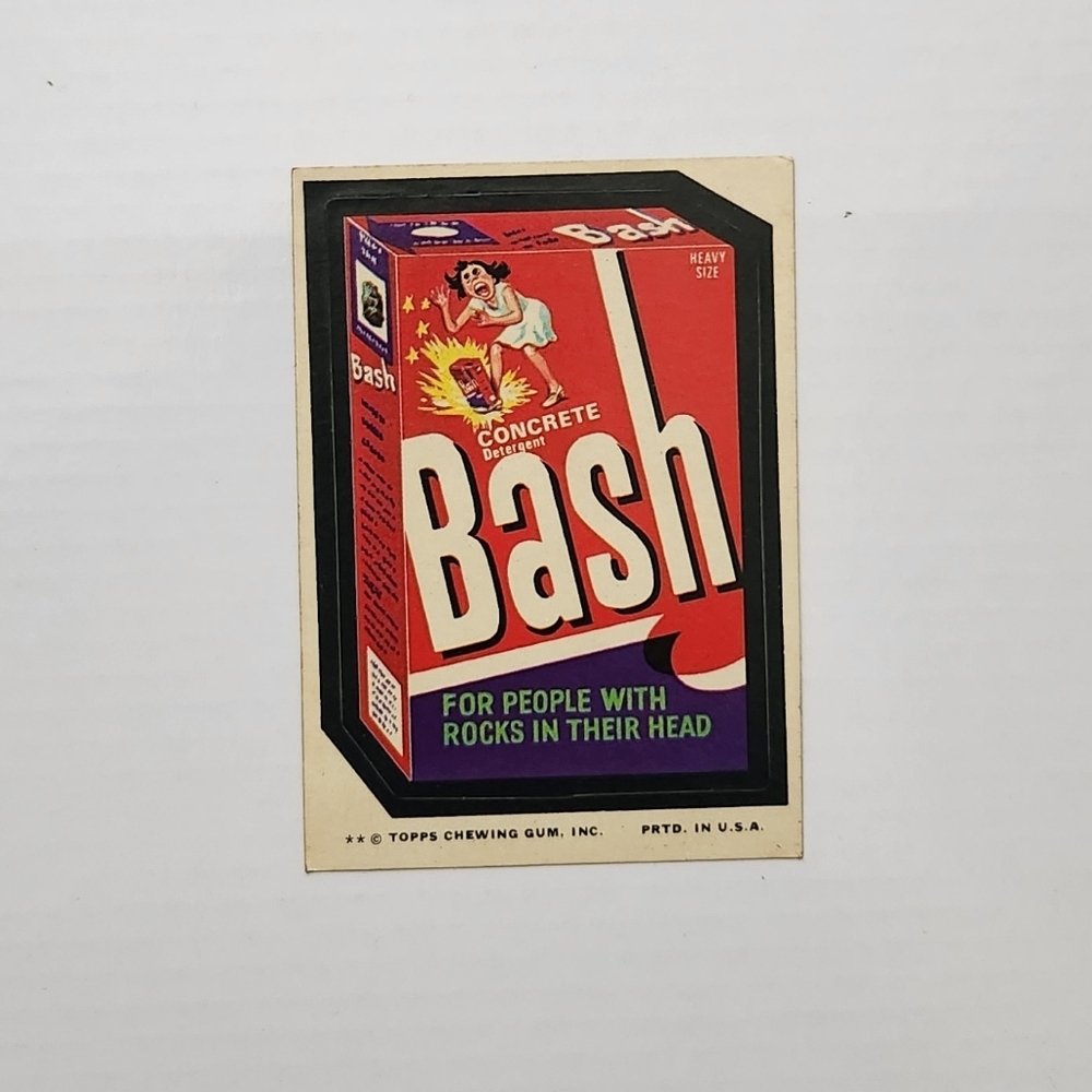 ✨ Vintage 1970s Wacky Packages Sticker - "Bash" Concrete Detergent - Picture 2 of 12